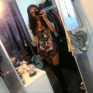 ⚡️ Skull / California Design T shirt Choker Dress